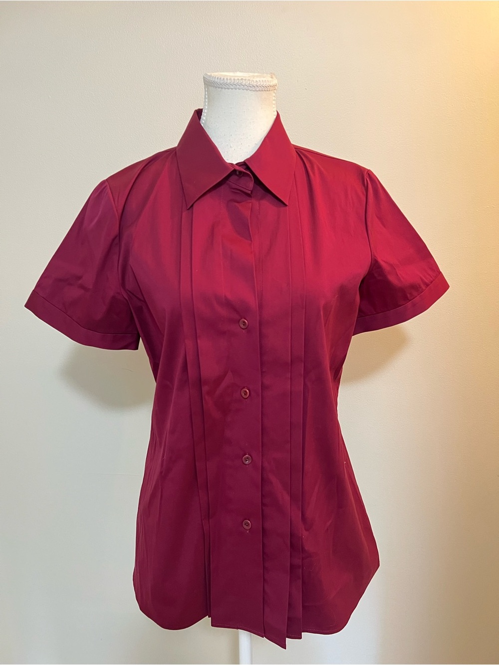 Theory Short-Sleeve Button-Front Shirt - Burgundy